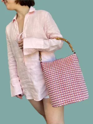 Mia Bamboo Handle Bucket Bag