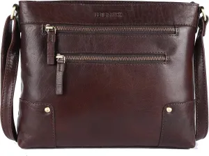 Mia Soft Real Leather Womens Crossbody Handbags and Purses-Triple Zip Premium Sling Crossover Shoulder Bag