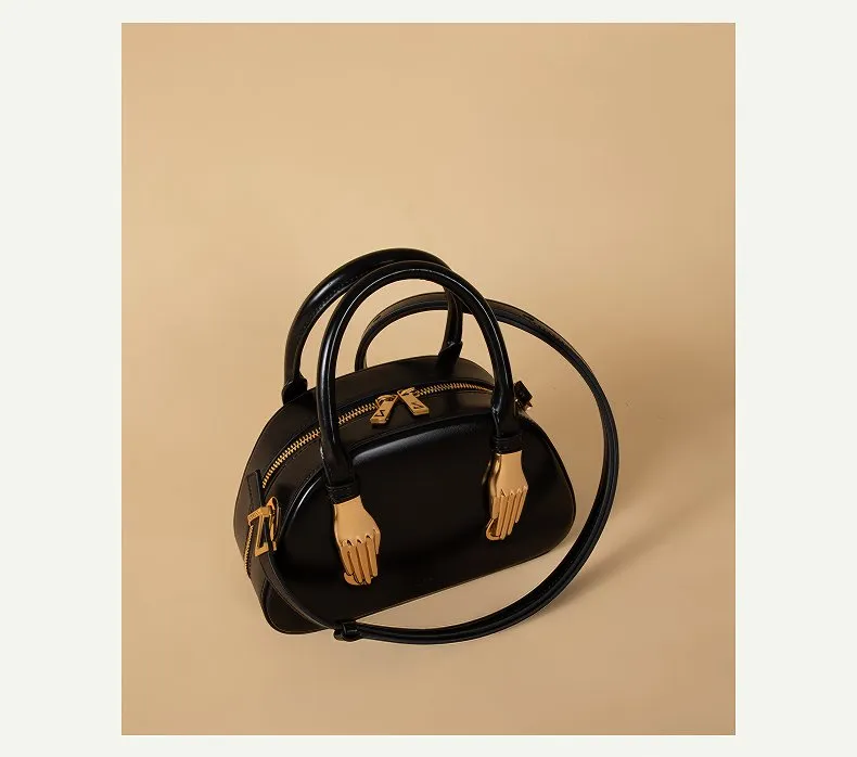 Mini Leather Top Handle Bag with Timeless Designer Appeal