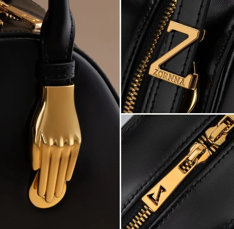 Mini Leather Top Handle Bag with Timeless Designer Appeal