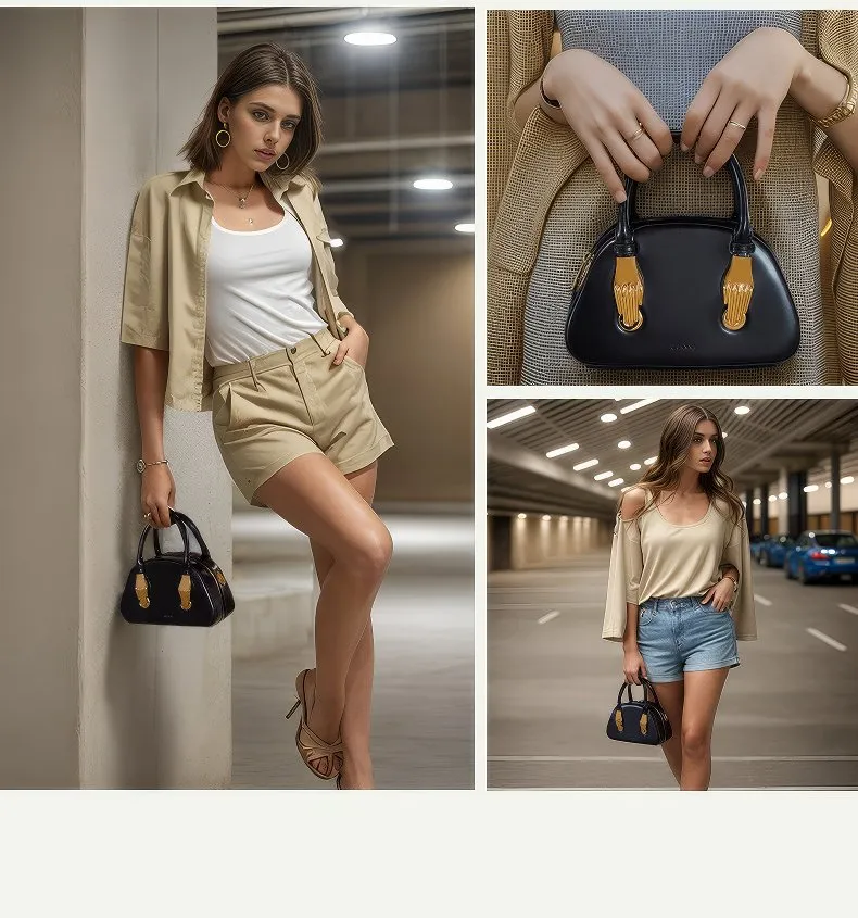 Mini Leather Top Handle Bag with Timeless Designer Appeal
