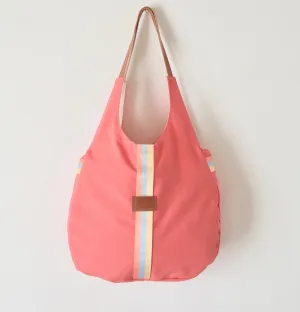 Miramar Rustic Cotton beach bag/ Coral