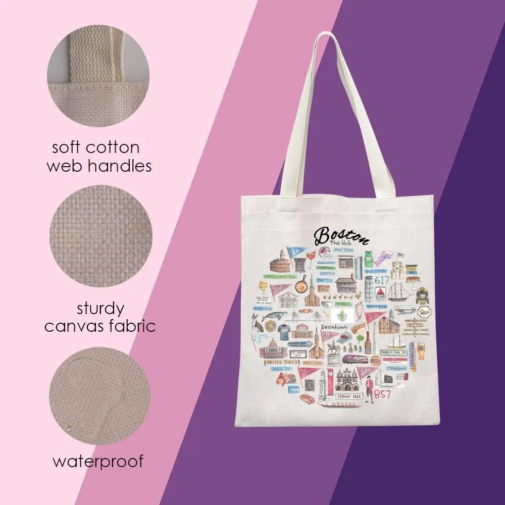 MNIGIU Boston Tote - Souvenir Travel Bag & Housewarming Gift