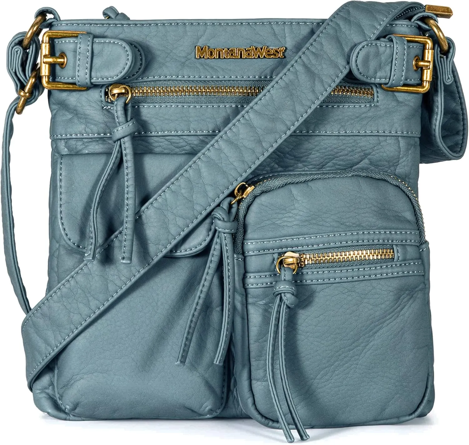 Montana West Crossbody Bag for Women Soft Washed Leather Multi Pocket crossbody handbags