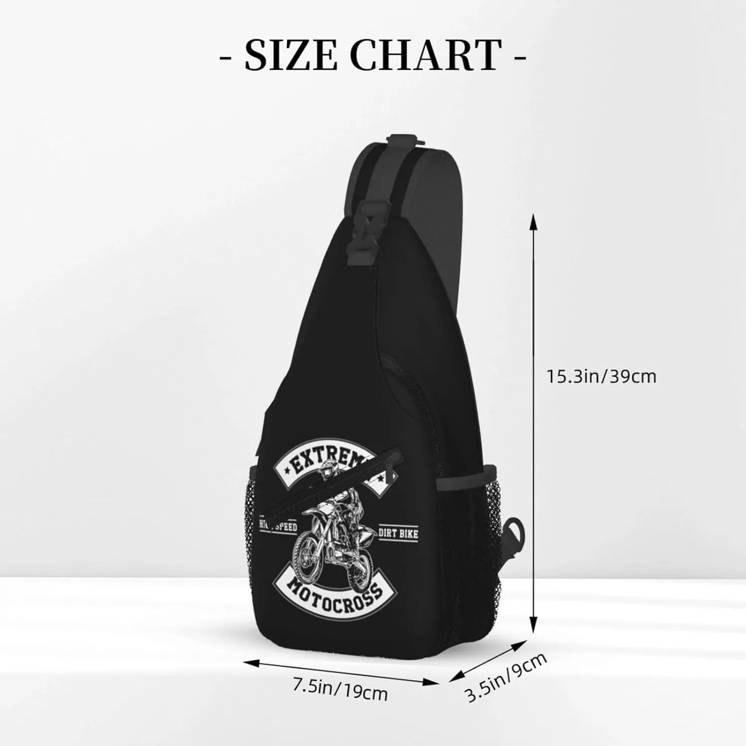 Motocross Dirt bike Motocycle American Flag Sling Bag Crossbody Bag Casual Chest Bags Travel Shoulder Backpack