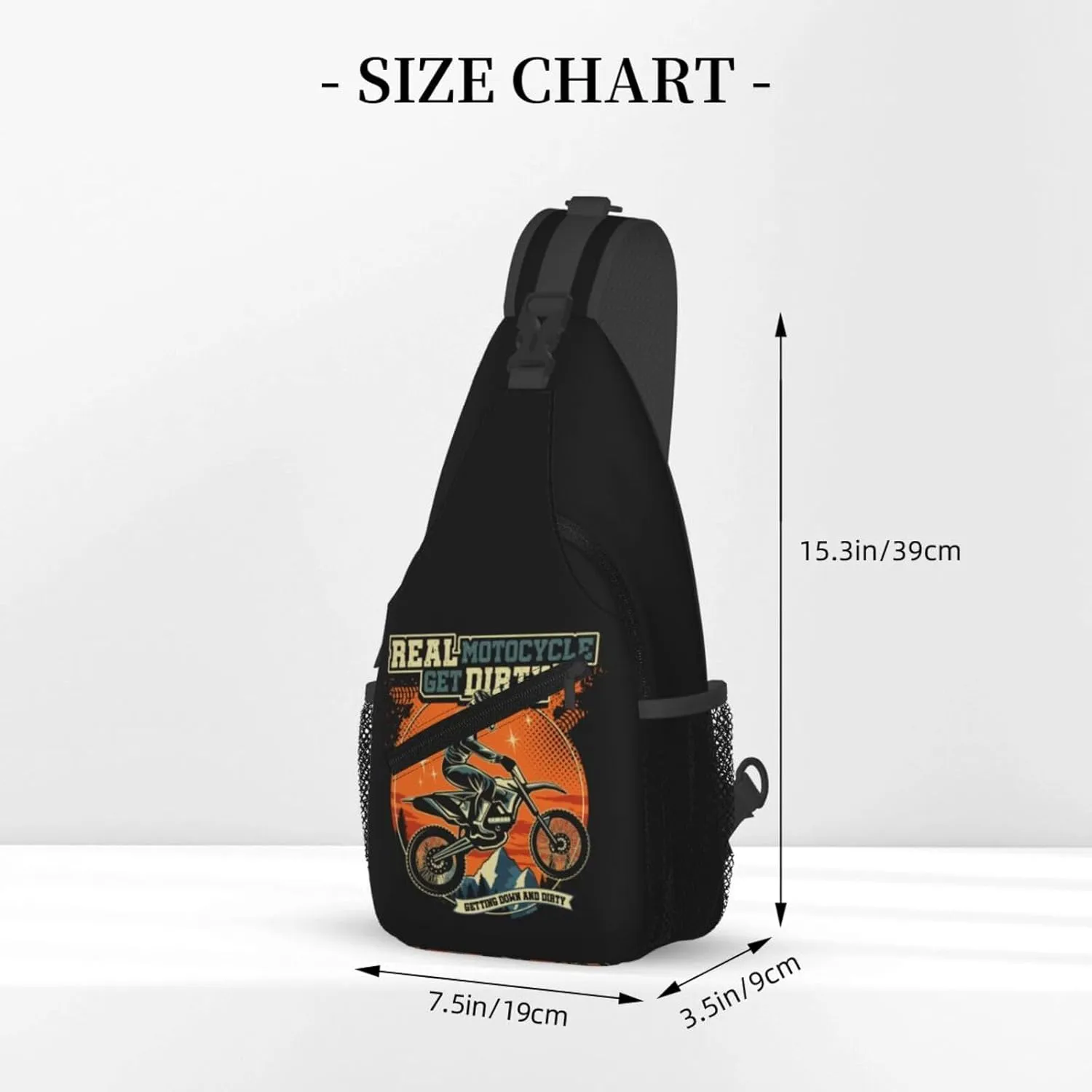 Motocross Dirt bike Motocycle American Flag Sling Bag Crossbody Bag Casual Chest Bags Travel Shoulder Backpack