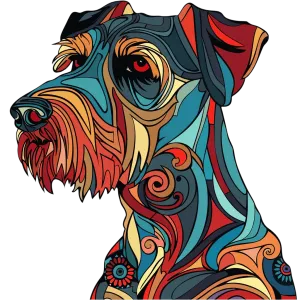 Multicolored Terrier DTF (direct-to-film) Transfer