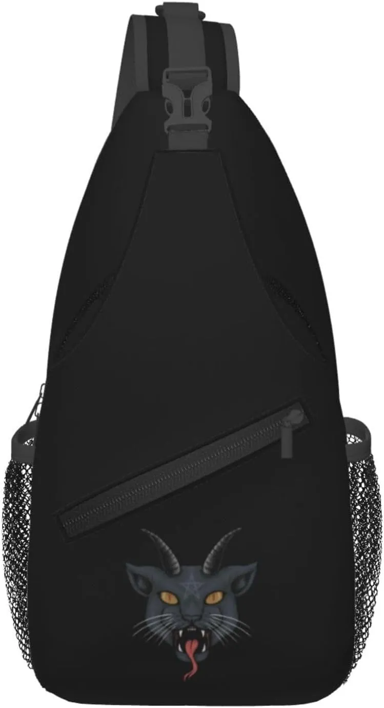 Mutant Cats With Ram's Horns Crossbody Bags For Women Men Chest Backpack Gym Shoulder Bag Travel Outdoor Sports Casual Crossbody Bags