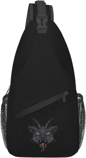 Mutant Cats With Ram's Horns Crossbody Bags For Women Men Chest Backpack Gym Shoulder Bag Travel Outdoor Sports Casual Crossbody Bags