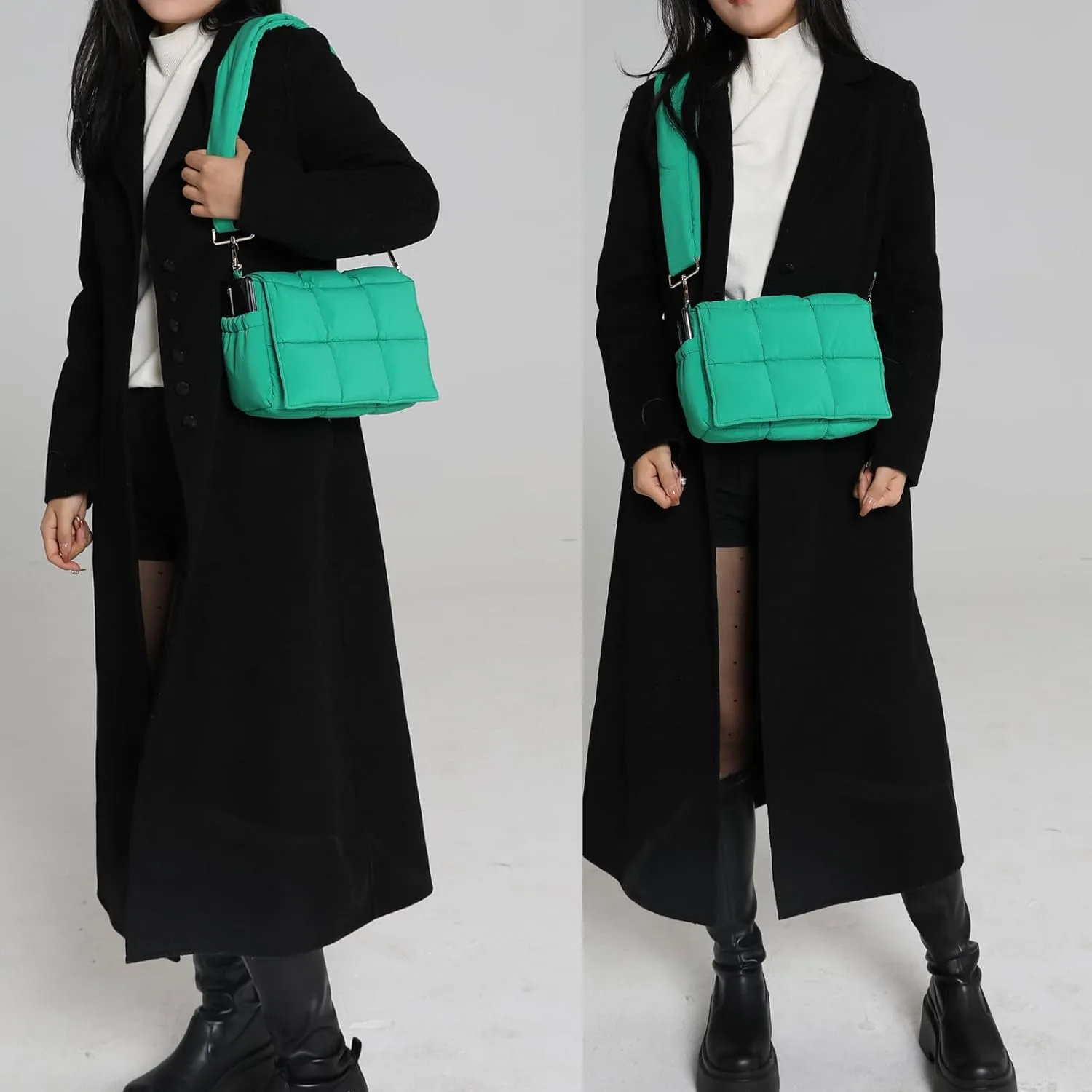 NAARIIAN Crossbody Bag for Women Quilted Puffer Purse Fashion Lightweight Travel Handbags Cute Small Shoulder Bag