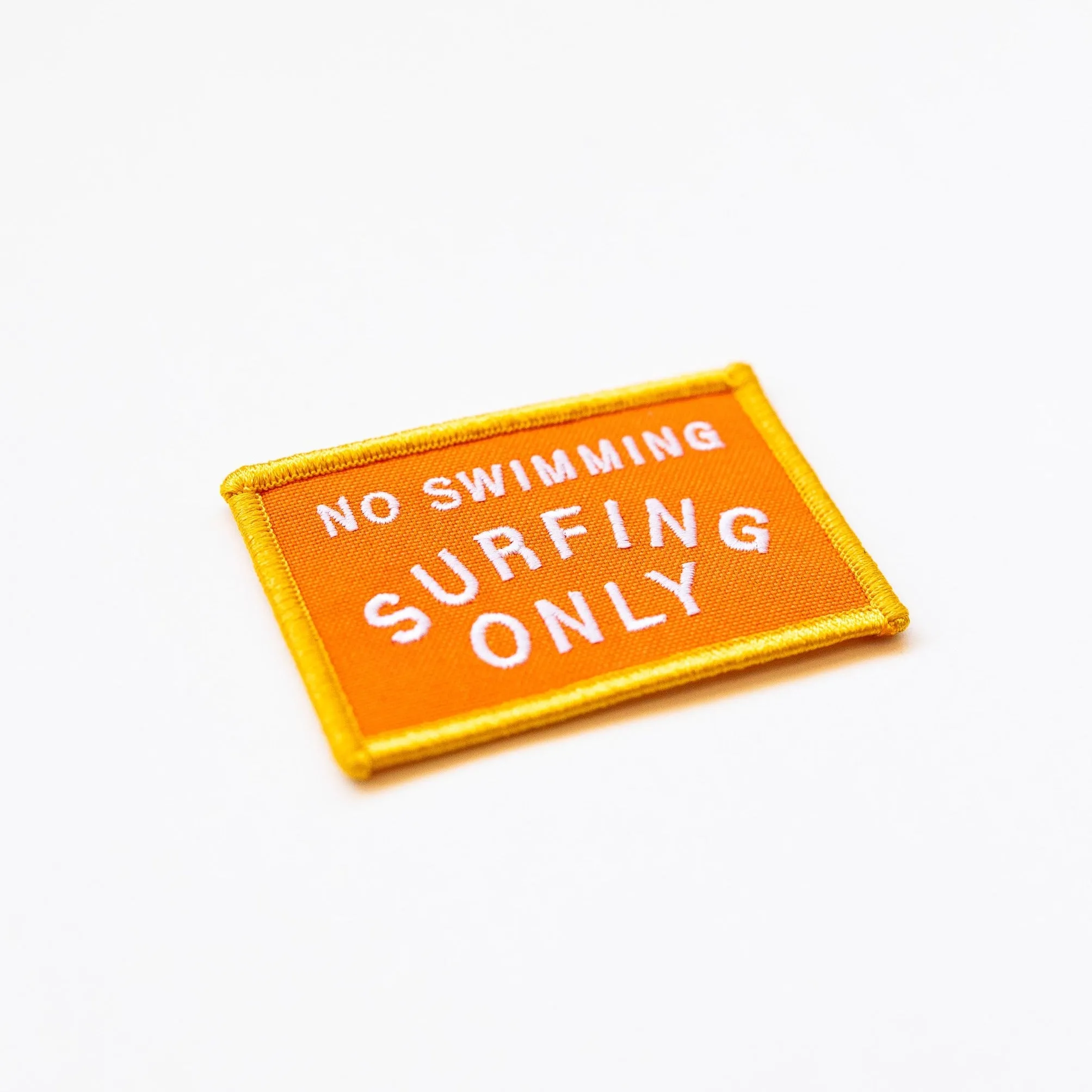 No Swimming, Surfing Only - Iron On Patch
