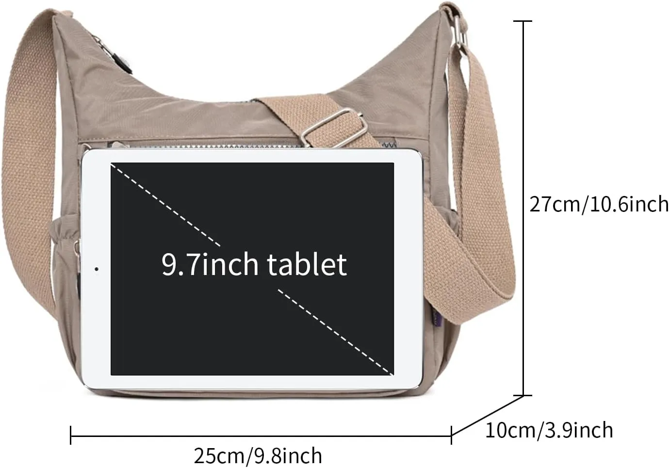 NOTAG Crossbody Bags for Women Multi-Pocket Casual Shoulder Handbags Lightweight Waterproof Purses and Handbags
