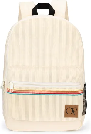 Ocean Pacific OG Corduroy Backpack for Travel, Sports, Beach, Work, Casual Daypack for Men Women Fits 15.6 Inch Laptop (Beach)