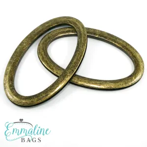 Oval Bag Handles - (SCREW IN) - Antique Brass Finish