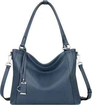 Over Earth Genuine Leather Purses for Women Casual Hobo Shoulder Handbags Large Crossbody Bags
