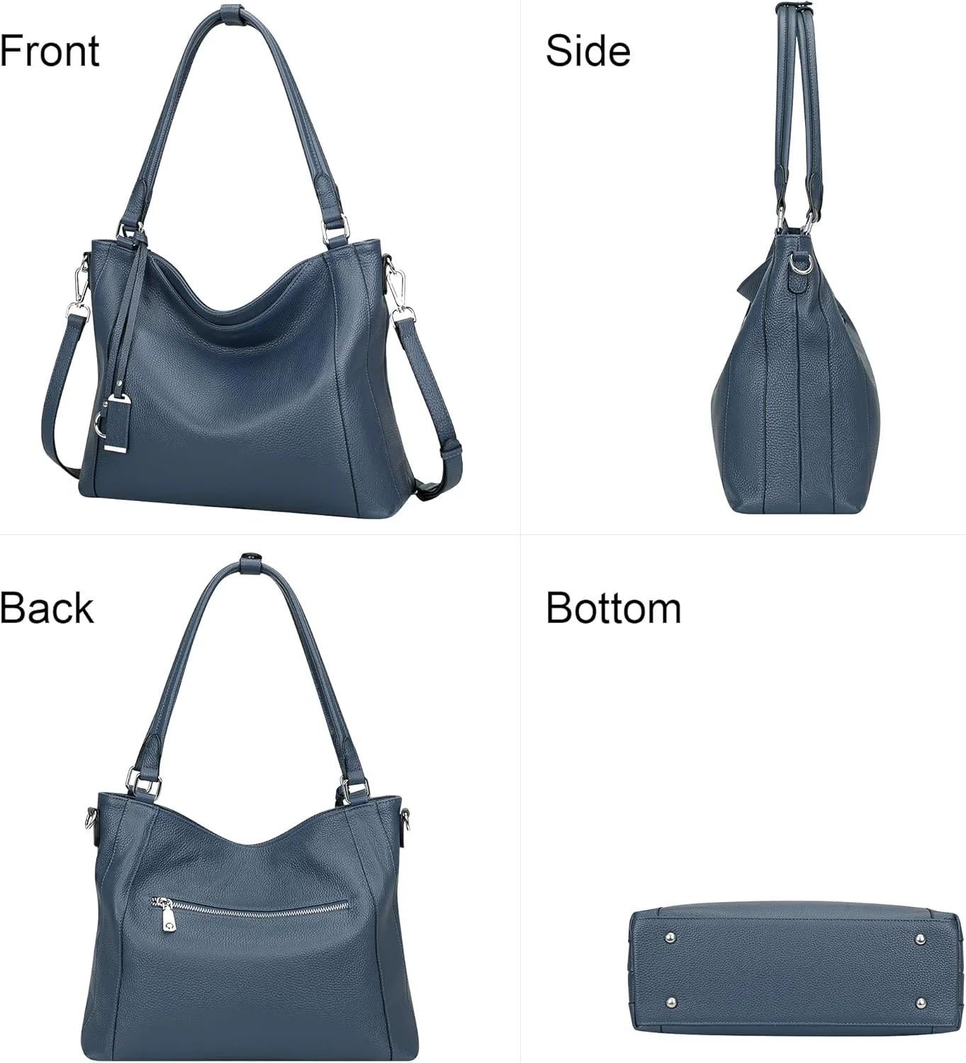 Over Earth Genuine Leather Purses for Women Casual Hobo Shoulder Handbags Large Crossbody Bags