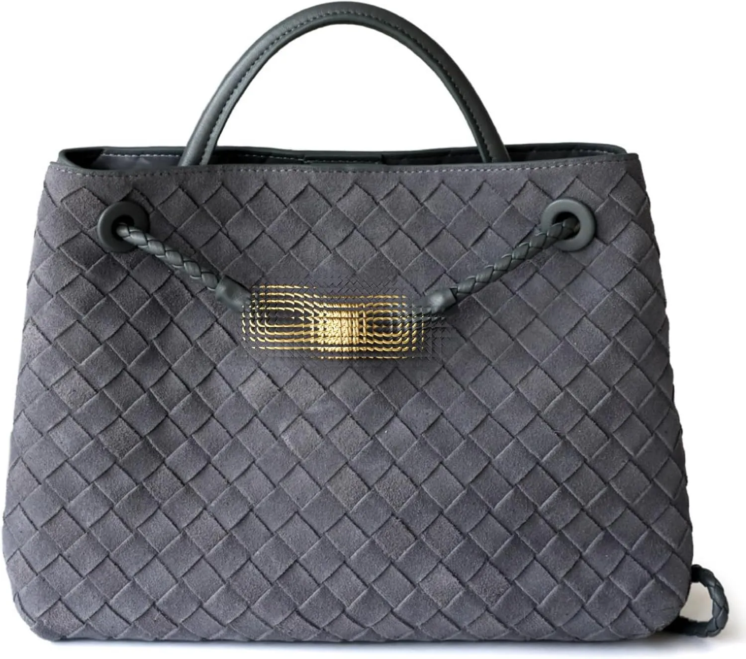 Oversize Genuine Leather Woven Handbags for Women Tote Bag Large Crossbody Women's Top-handle Handbags for Work/Travel