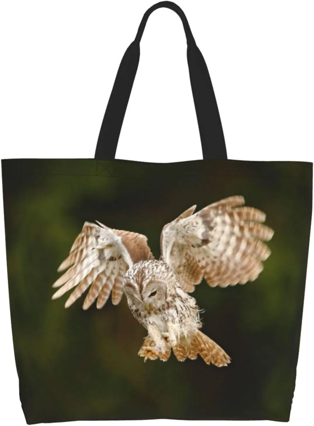 Owl Canvas Tote Bag Animal Shoulder Bag Handbag Cute Casual Grocery Bags Funny Bag for Outdoor