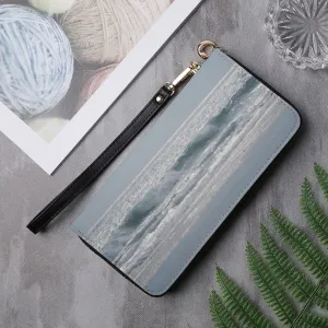 Peaceful Waves Leather Wallet Clutch Purse