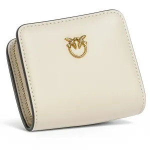 Pinko Love Birds Mini Wallet – Ivory with Gold-Tone Emblem