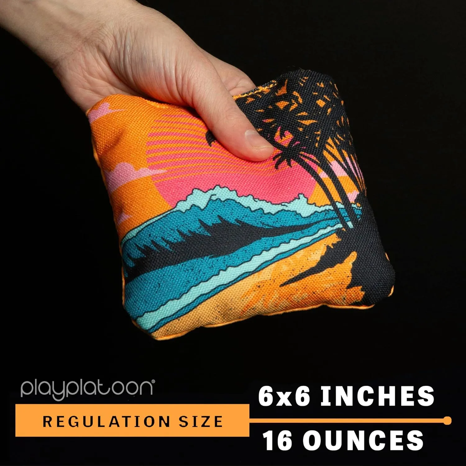 Play Platoon Tournament Series Cornhole Bags - Pro Style Dual Sided Slick and Sticky Side Bags - Set of 8 - Designed in USA