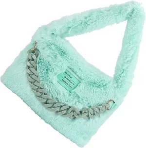 Plush Underarm Bag for Girls Furry Purse Handbags for Women Y2K Fluffy Fuzzy Shoulder Bag Tote Bag for Autumn and Winter