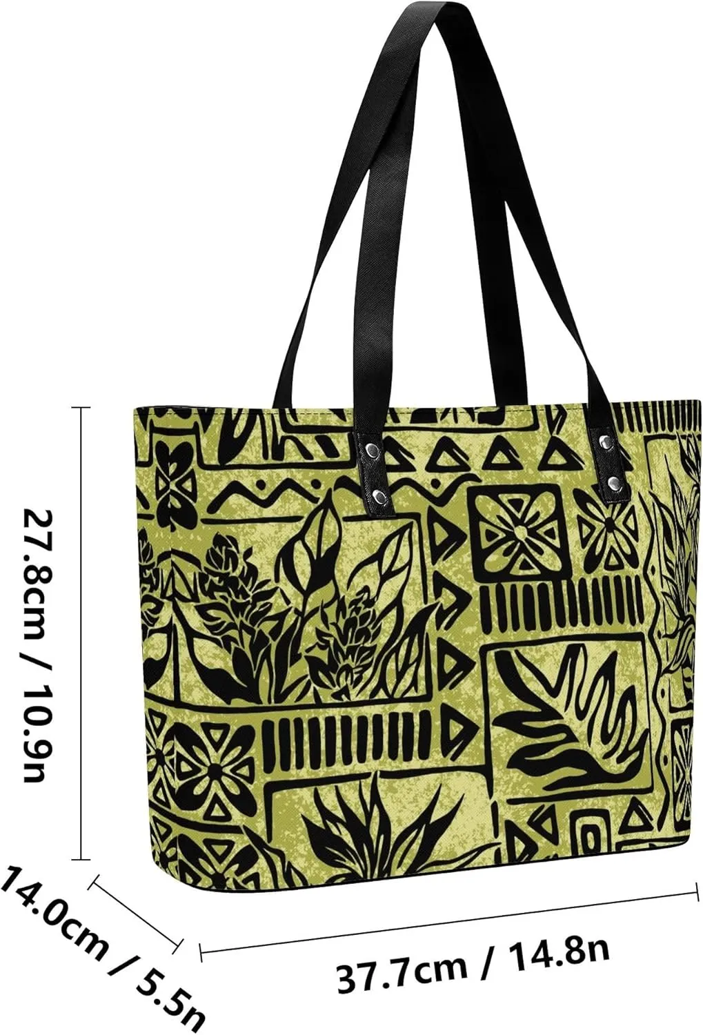 Polynesian Women Pu Handbag And Purse Samoa Island Tribal Design Retro Art Large Capacity Shoulder Bag 2-Piece Set