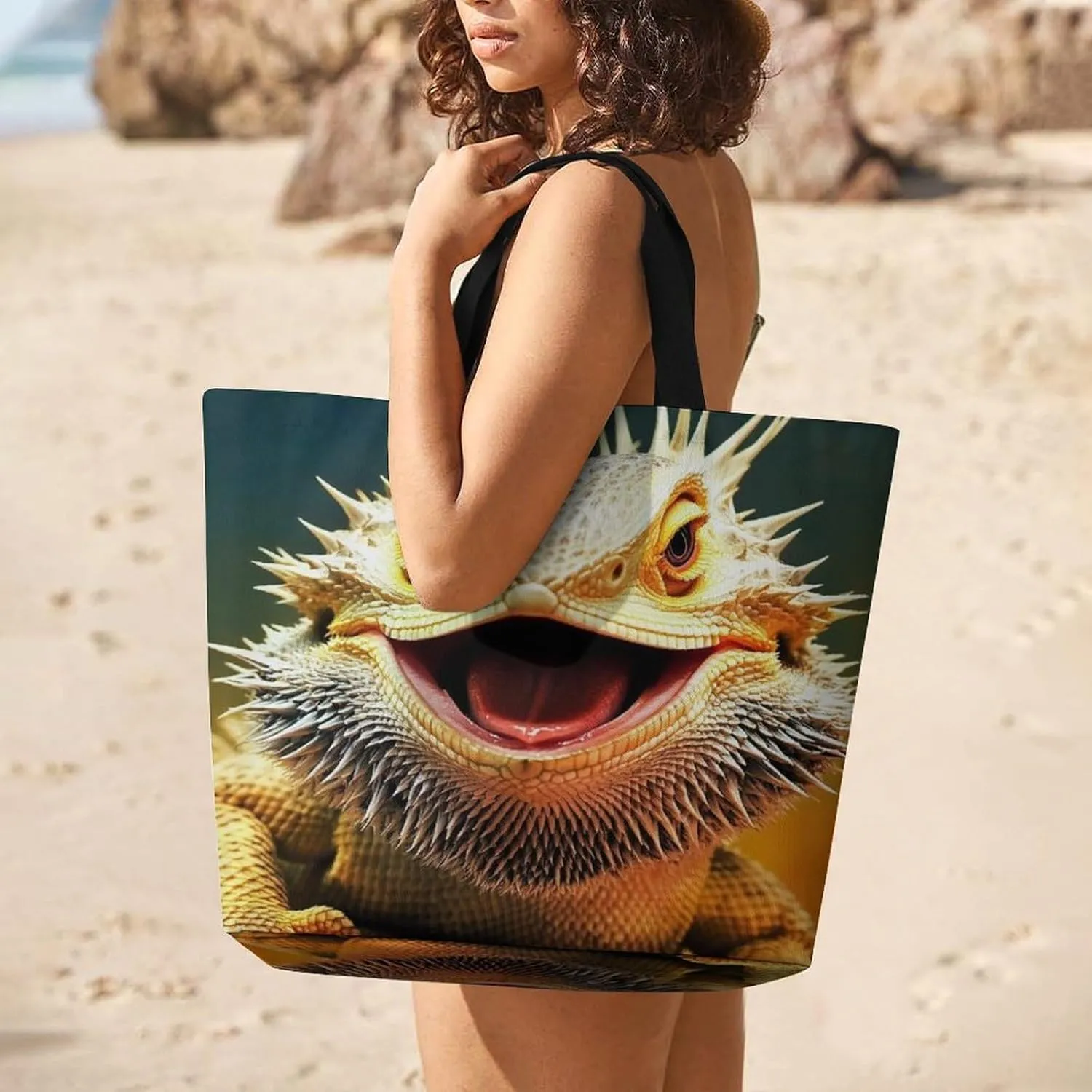 Portable Grocery Shoulder Bag for Women Casual Reusable Shopping Bag Large Tote Bags