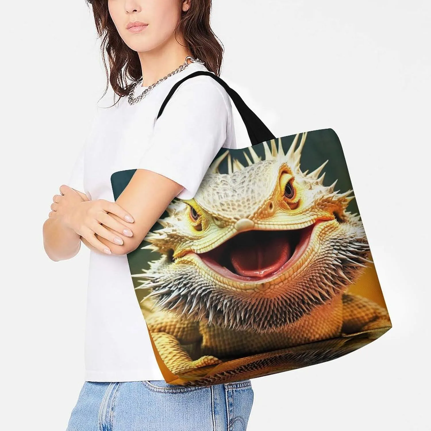 Portable Grocery Shoulder Bag for Women Casual Reusable Shopping Bag Large Tote Bags