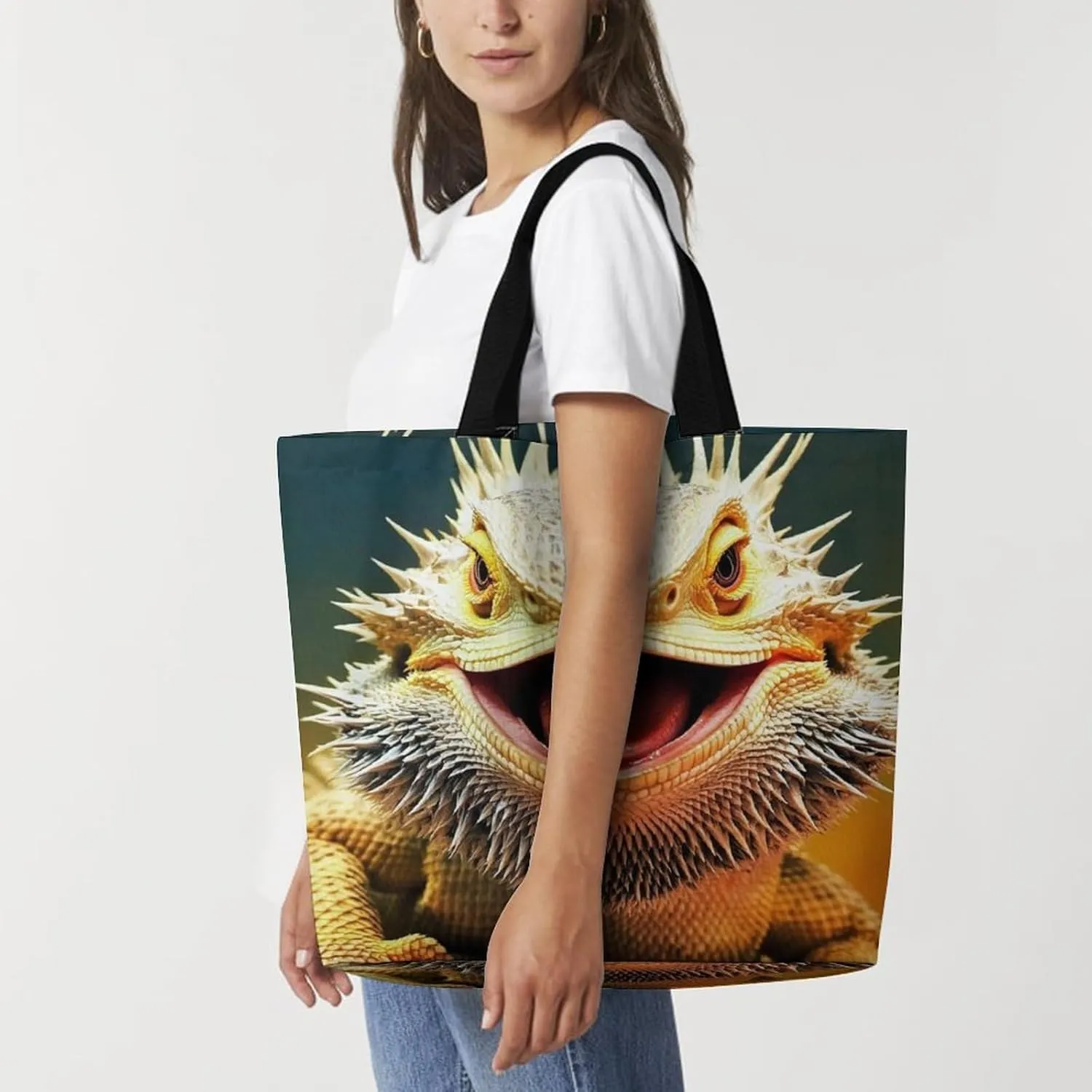 Portable Grocery Shoulder Bag for Women Casual Reusable Shopping Bag Large Tote Bags