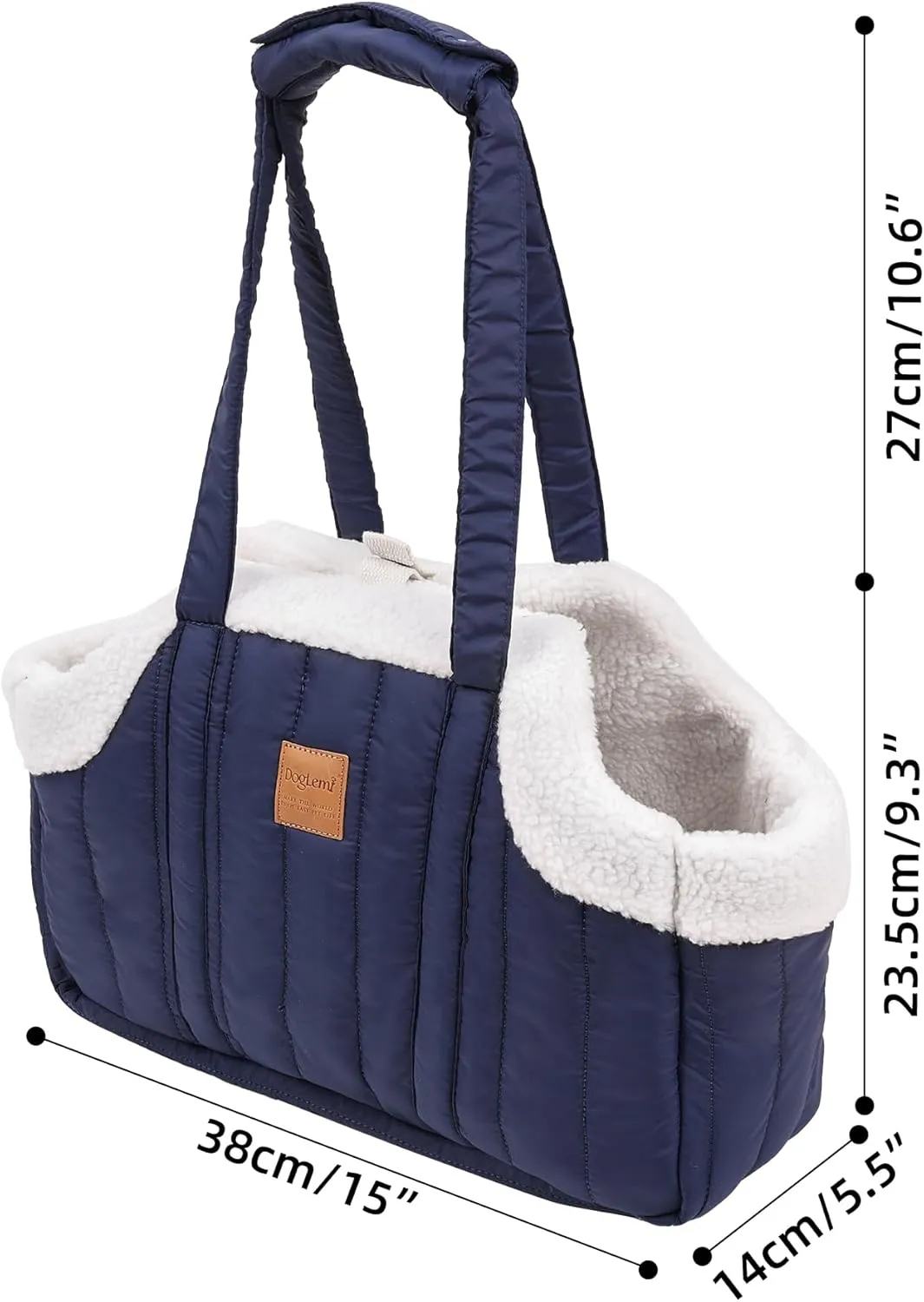 Portable Large Capacity Cat Bag, Fleece Pet Dog Tote Carrier Purses,Waterproof Warm Travel Hands-Free Shoulder Handbag Fixed Hook for Small Dog Cat Outdoor (Black)