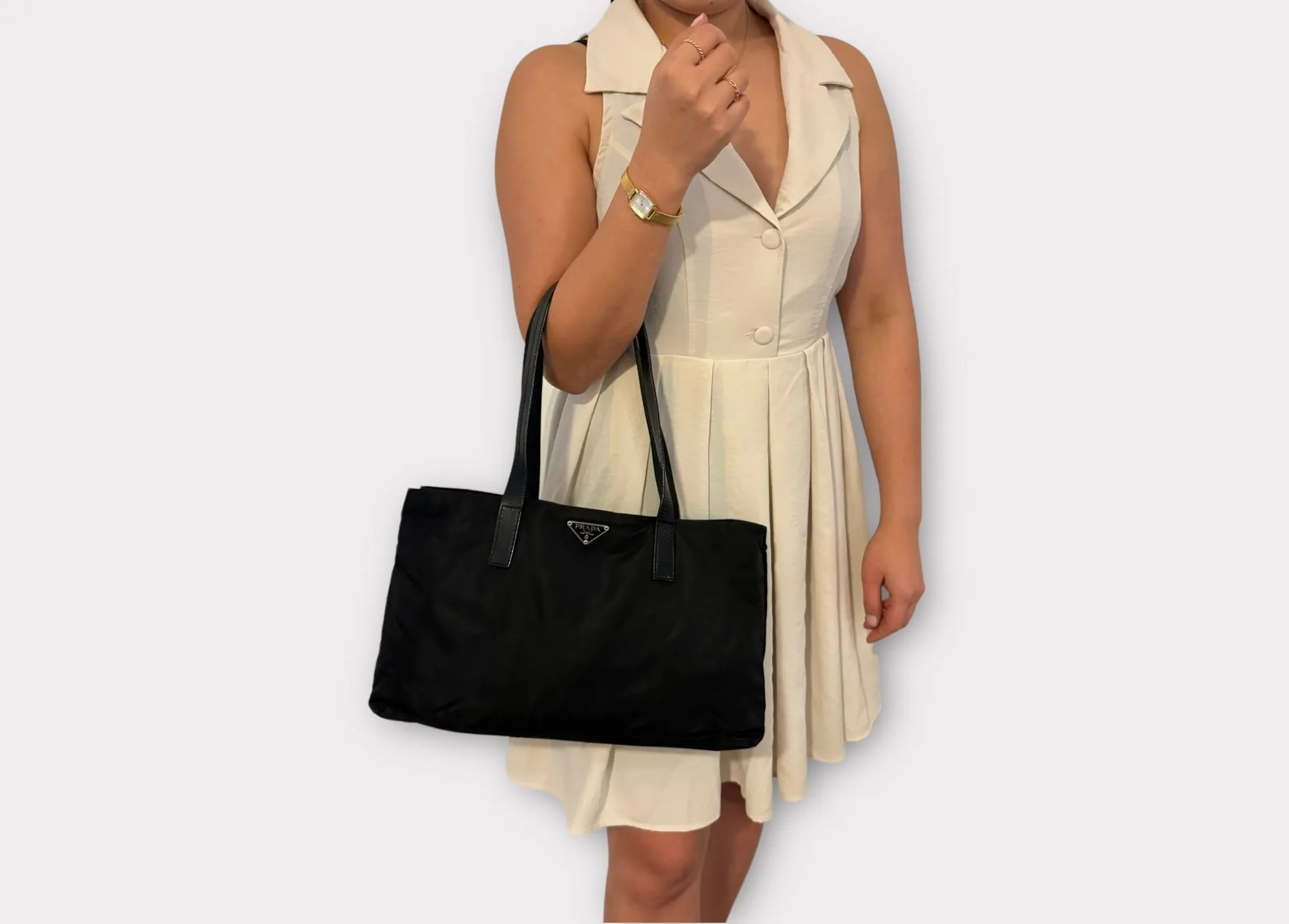 Prada Tessuto Nylon Tote Bag - Black