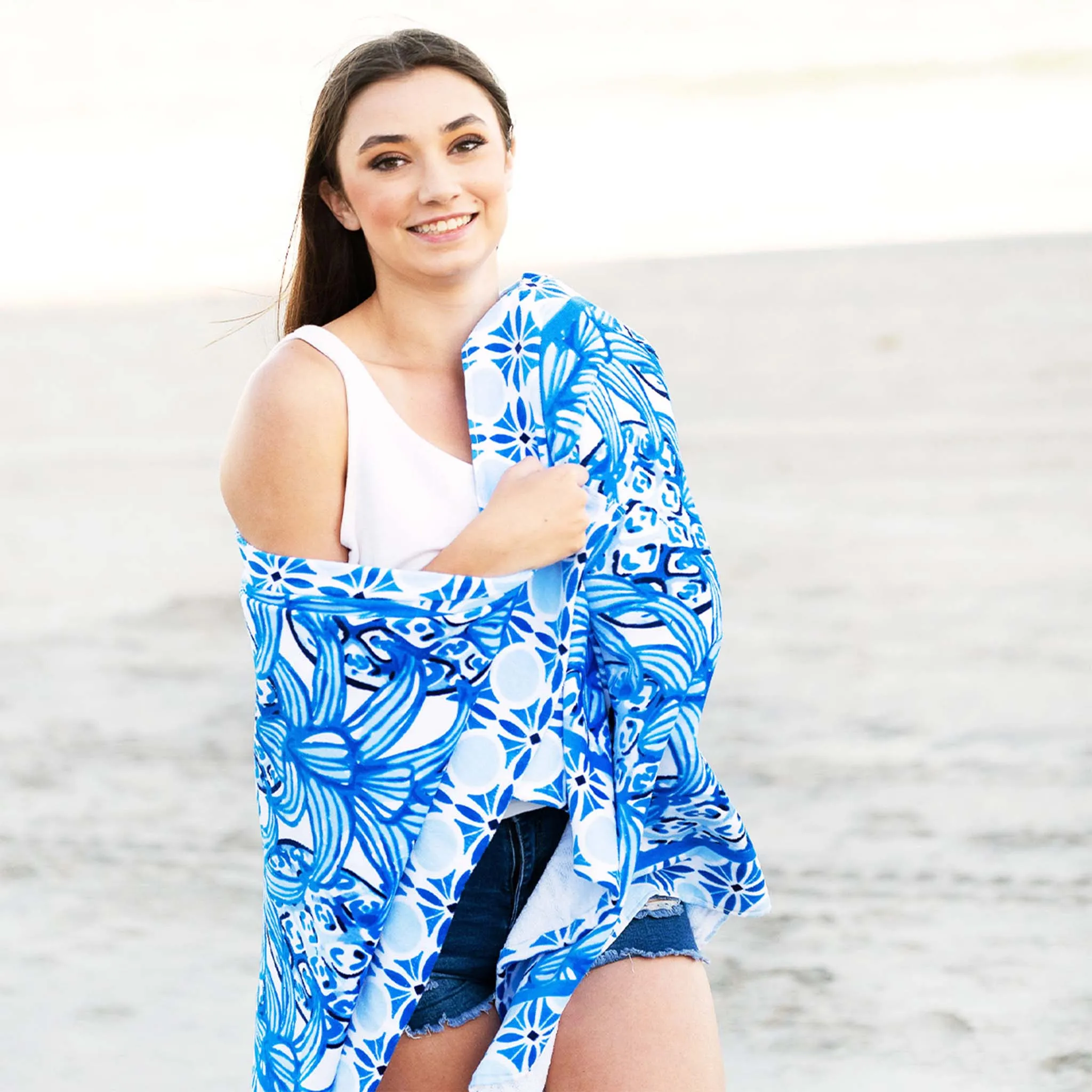 Printed Beach Towel in Lookin' Pine