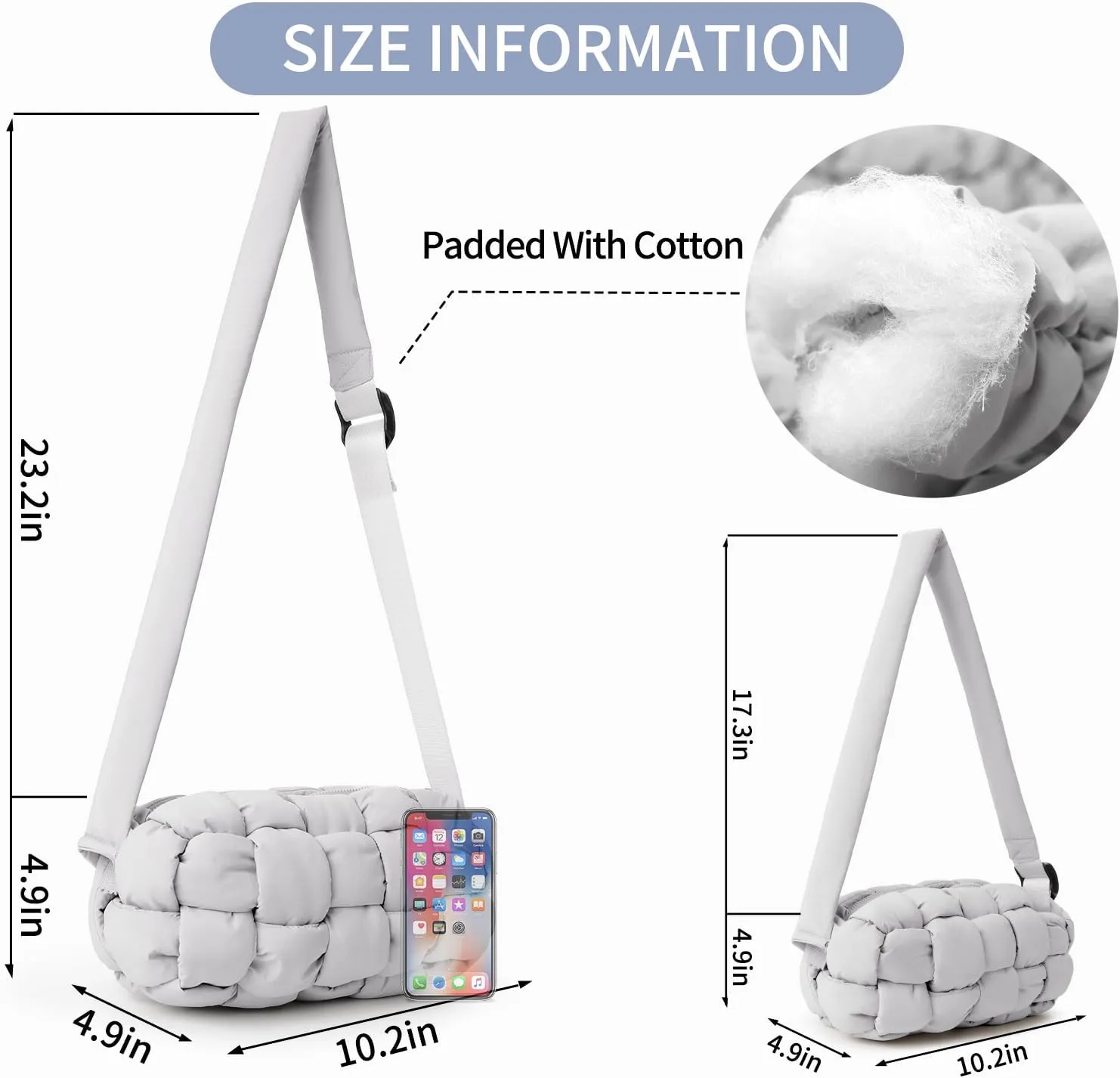 Puffer Tote Bag Handmade Woven Small Shoulder Bag Lightweight Puffy Dupe Purse Trendy Hobo Dumpling Handbags