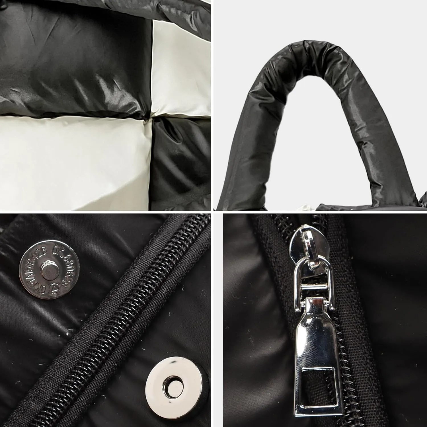 Puffer Tote Bag Soft Puffy Purses for Women Winter Light Down Cotton Padded Quilted Puff Shoulder Handbags