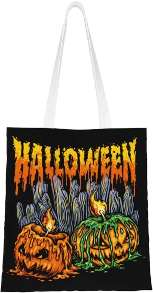 Pumpkin Brothers Tote Bag for Women Canvas Shopping Bags Reusable Large Capacity Casual Shoulder Handbags Grocery Bags