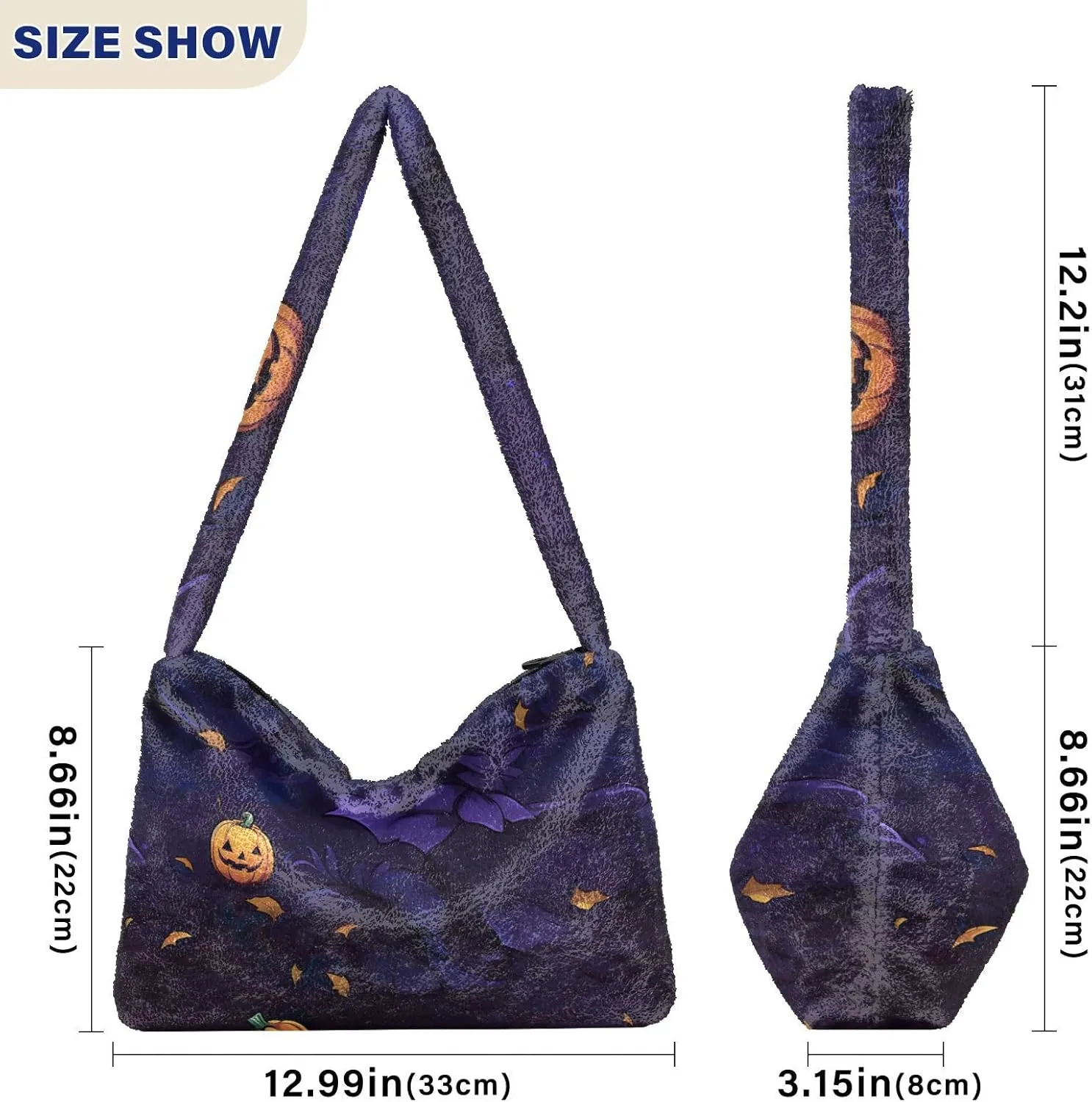 Pumpkin Lamp and Pumpkins Ladies Shoulder Handbags, Shoulder Tote Bag, Shoulder Bag for Women