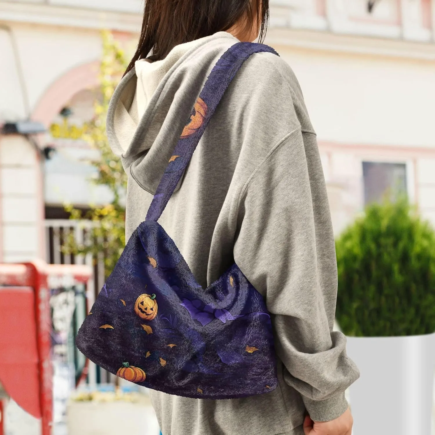 Pumpkin Lamp and Pumpkins Ladies Shoulder Handbags, Shoulder Tote Bag, Shoulder Bag for Women