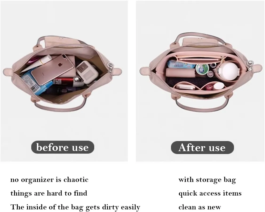 Purse Organizer Insert, Bag Organizer for Le Pliage, Handbags Organizer Insert(Grey, Large)