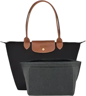 Purse Organizer Insert, Bag Organizer for Le Pliage, Handbags Organizer Insert(Grey, Large)