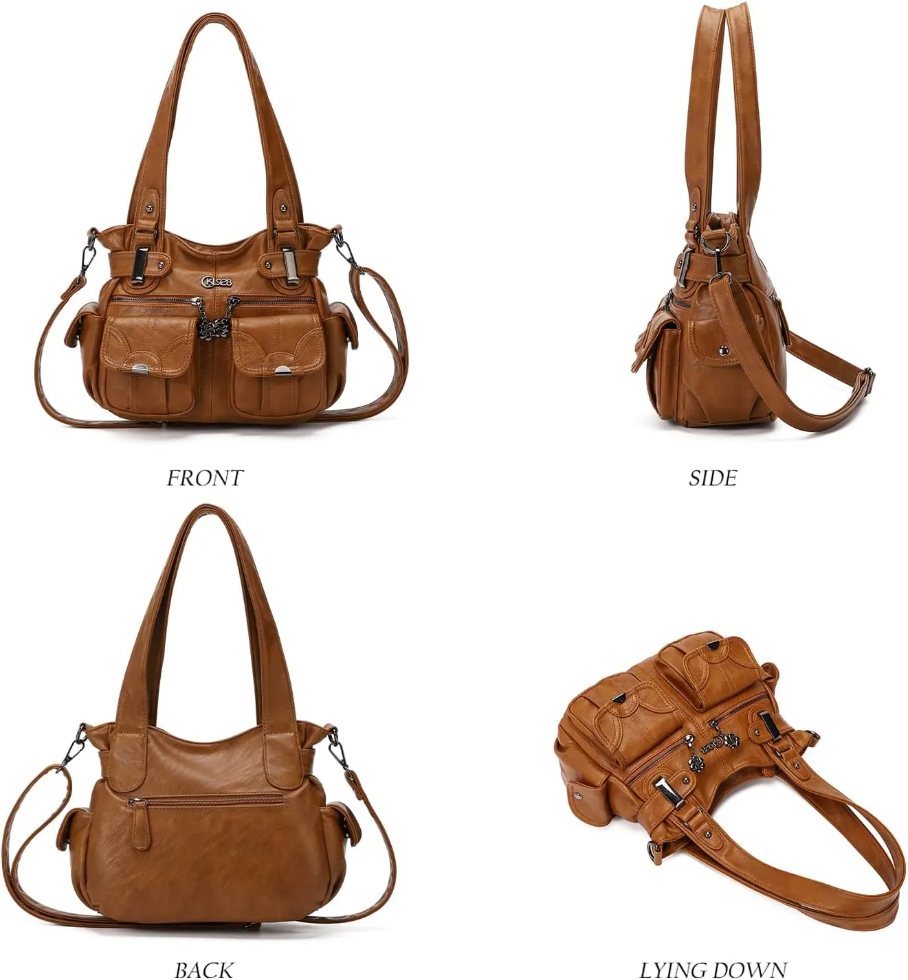 Purses and Handbags for Women Large Hobo Shoulder Bags Soft PU Leather Multi-Pocket Tote Bag