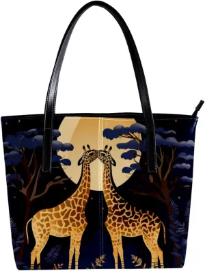 Purses for Women,Tote Bag Aesthetic,Women's Tote Handbags,African Giraffe Grassland