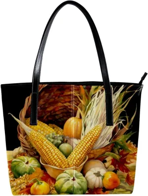 Purses for Women,Tote Bag Aesthetic,Women's Tote Handbags,Autumn Harvest Pumpkin