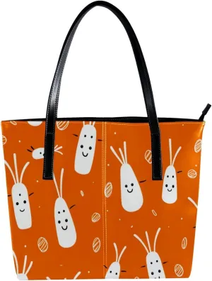 Purses for Women,Tote Bag Aesthetic,Women's Tote Handbags,Carrot Seamless Vegetable
