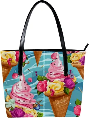 Purses for Women,Tote Bag Aesthetic,Women's Tote Handbags,Celebrate Holiday Ice Cream