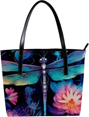 Purses for Women,Tote Bag Aesthetic,Women's Tote Handbags,Colorful Animal Plant Flower Illustration