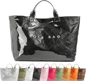 PVC Tote Bag for Women Stellaya Tote Bag Womens Letters Print Tote Bag Large Kraft Paper Tote Bag Clear Hobo Handbag