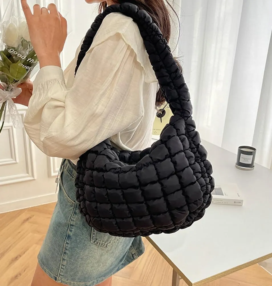 Quilted Tote Bag for Women Puffer Bag Lightweight Padding Shoulder Purse Hobo Bags Satchel Handbag Cloud Bags with Zip 2025