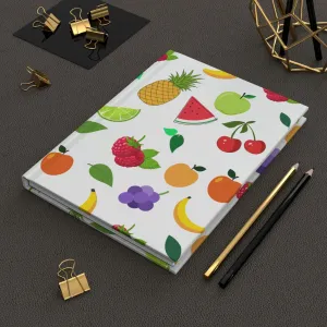 "Retro Fruit" Pattern Hard Backed Lined Journal -150 pages (75 sheets)