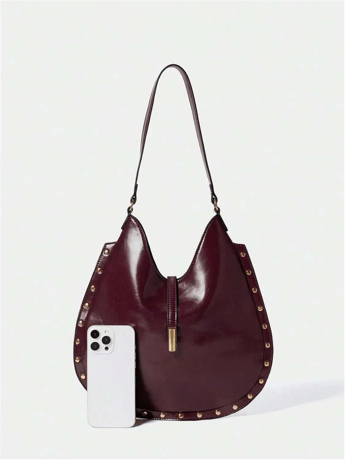 QWINEE Women's Vintage Purse Large Capacity Shoulder Bag Leather Underarm Bags